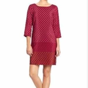 Old Navy Red and Burgundy Polka-dot Tunic Dress